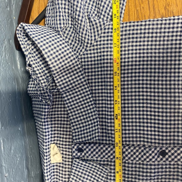 Caution to the Wind gingham cold shoulder button blouse - Picture 8 of 8